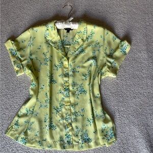 Banana Republic Yellow Floral Button-Down Shirt
